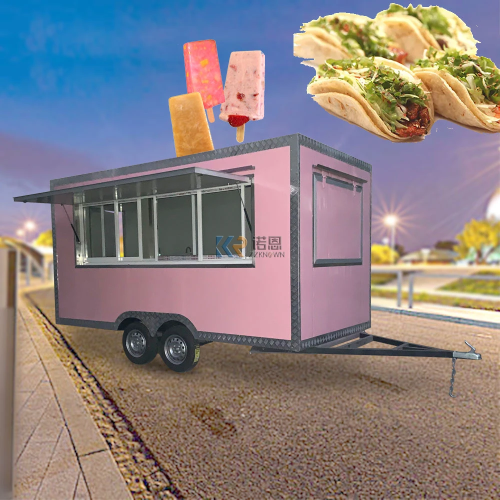 

OEM Coffee Truck Kiosk Trailer Snack BBQ Hot Dog Ice Cream Cart Concession Food Vending Trailer Food Truck with Kitchen