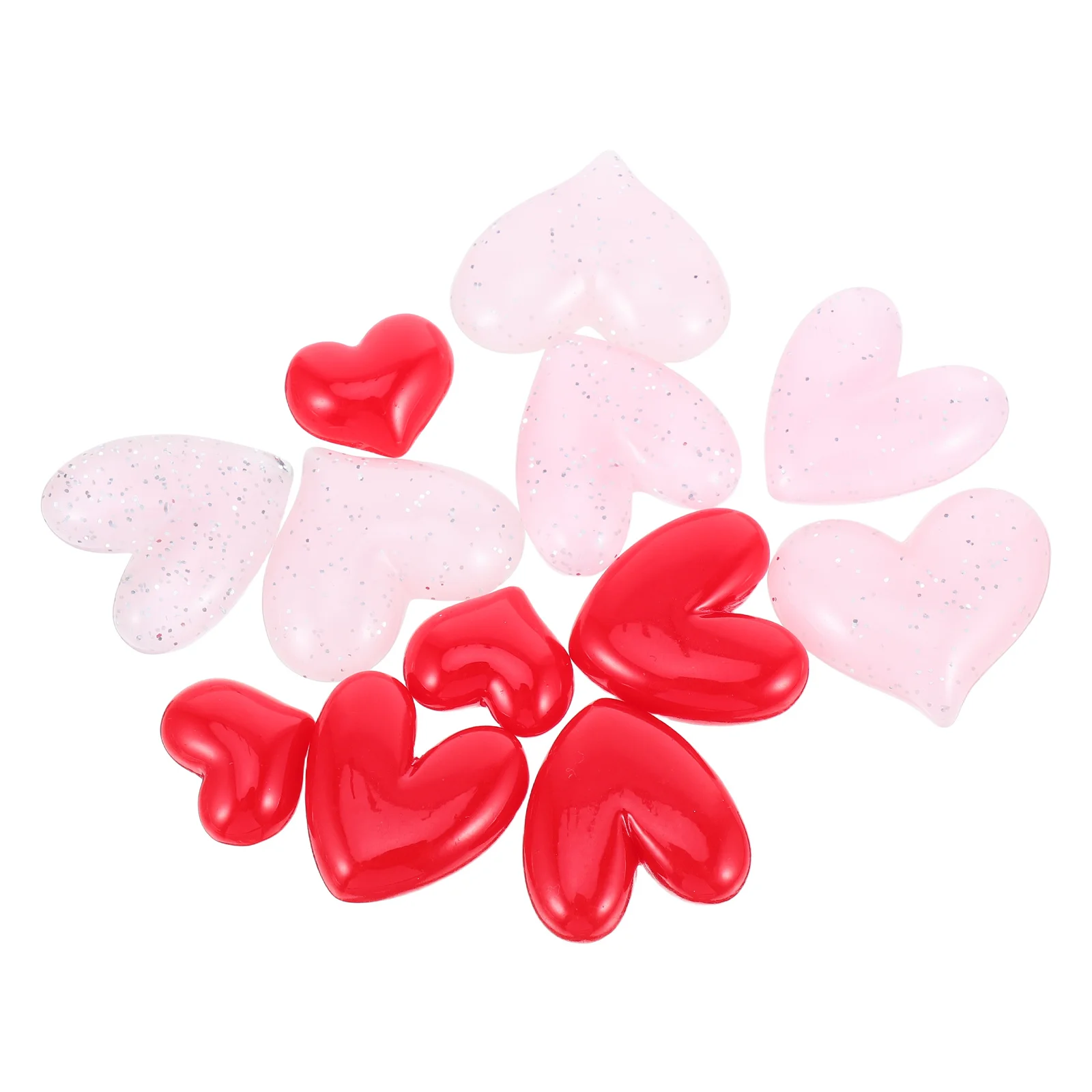 

12Pcs Small Medium Heart Fridge Magnets Resin Cute Decorative Valentine's Day Gift for Kitchen Office Spaces