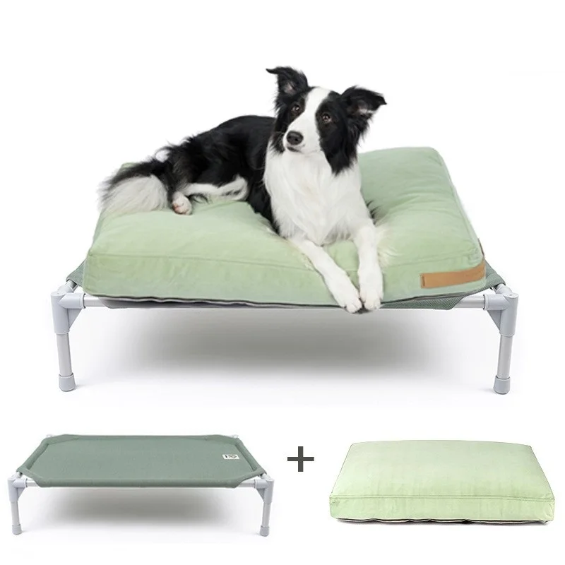 

High Quality Modern Large XL Rectangular Raised Dog Bed Removable Cotton Mat Multi-Functional Elevated Foam Memory Foam Winter