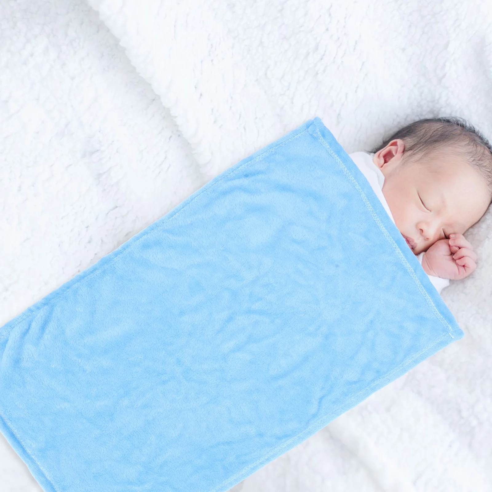 Solid Color Pet Blanket Sky-Blue Premium Flannel Fleece Cozy Lightweight Warm Bedding for Small Pets Towel Use Gift Idea