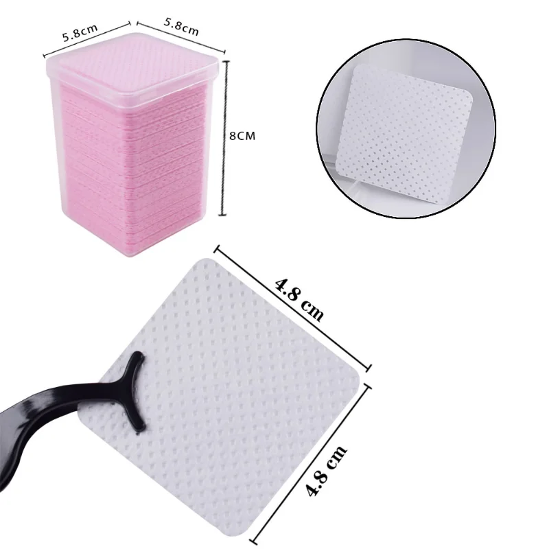 200PCS/Box Disposable Remover Cotton Pad Wipes Nail Polish Eyelashes Glue Cleaner Lint-Free Paper Pad Cleaning Manicure Supplies