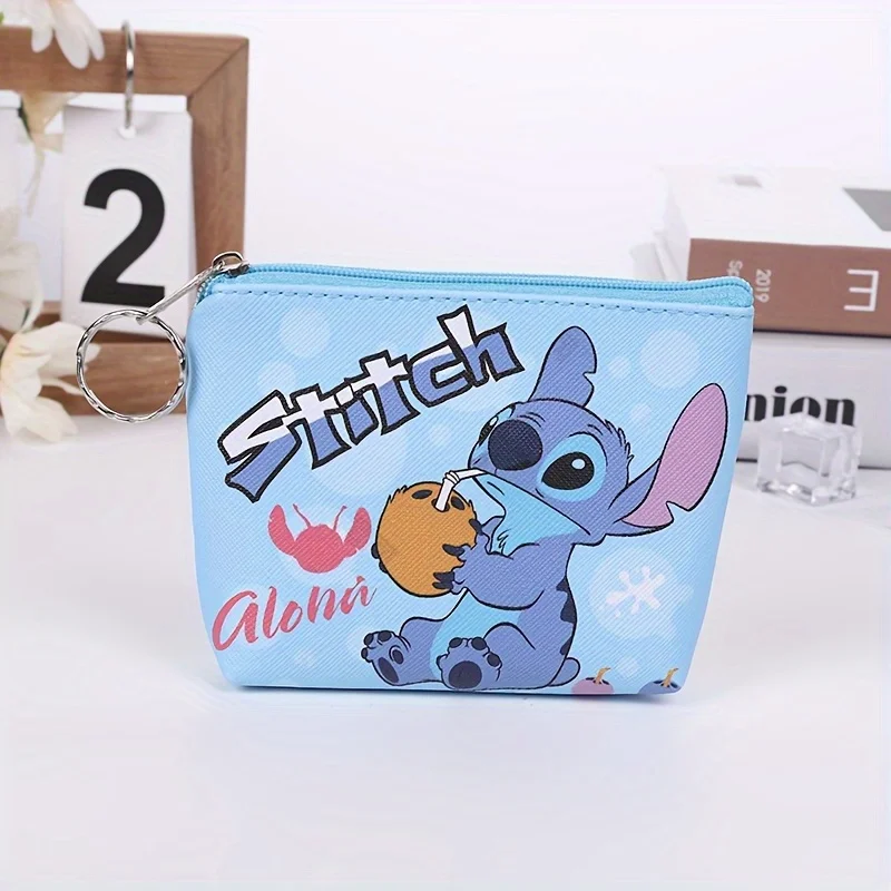 Disney Stitch Mini Geldbörse Cartoon Niedlich Anime Pu Schlüsseletui Aufbewahrungstasche Kinder Kawaii Geldbörse Geschenke für Kinder