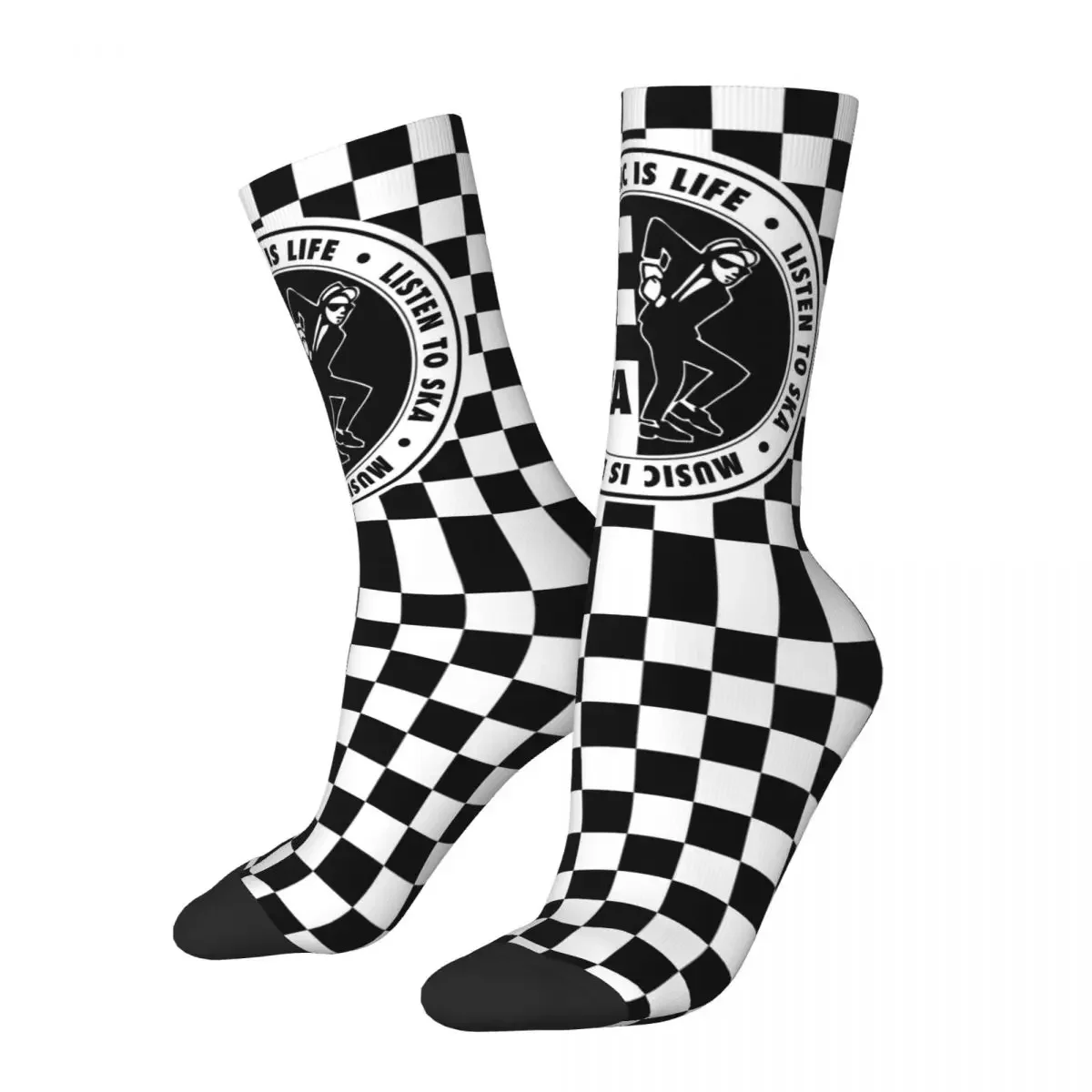 

Ska Checkered Logo 2 Tune Punk Theme Crew Socks Merch for Unisex Sweat Absorbing Printed Socks