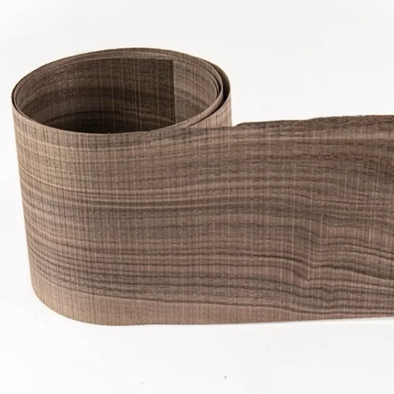 

Natural Serrated Black Walnut Veneer Furniture Speaker Handmade Veneer Marquetry Veneer L:2-2.5Meters/pcs Width:18cm T:0.4-0.5mm