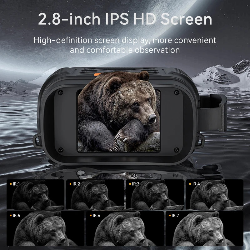 

10X Digital Zoom Night Vision Binoculars 1080P IPS HD Infrared Hunting Telescope Camera Outdoor Travel Observation Search 800m