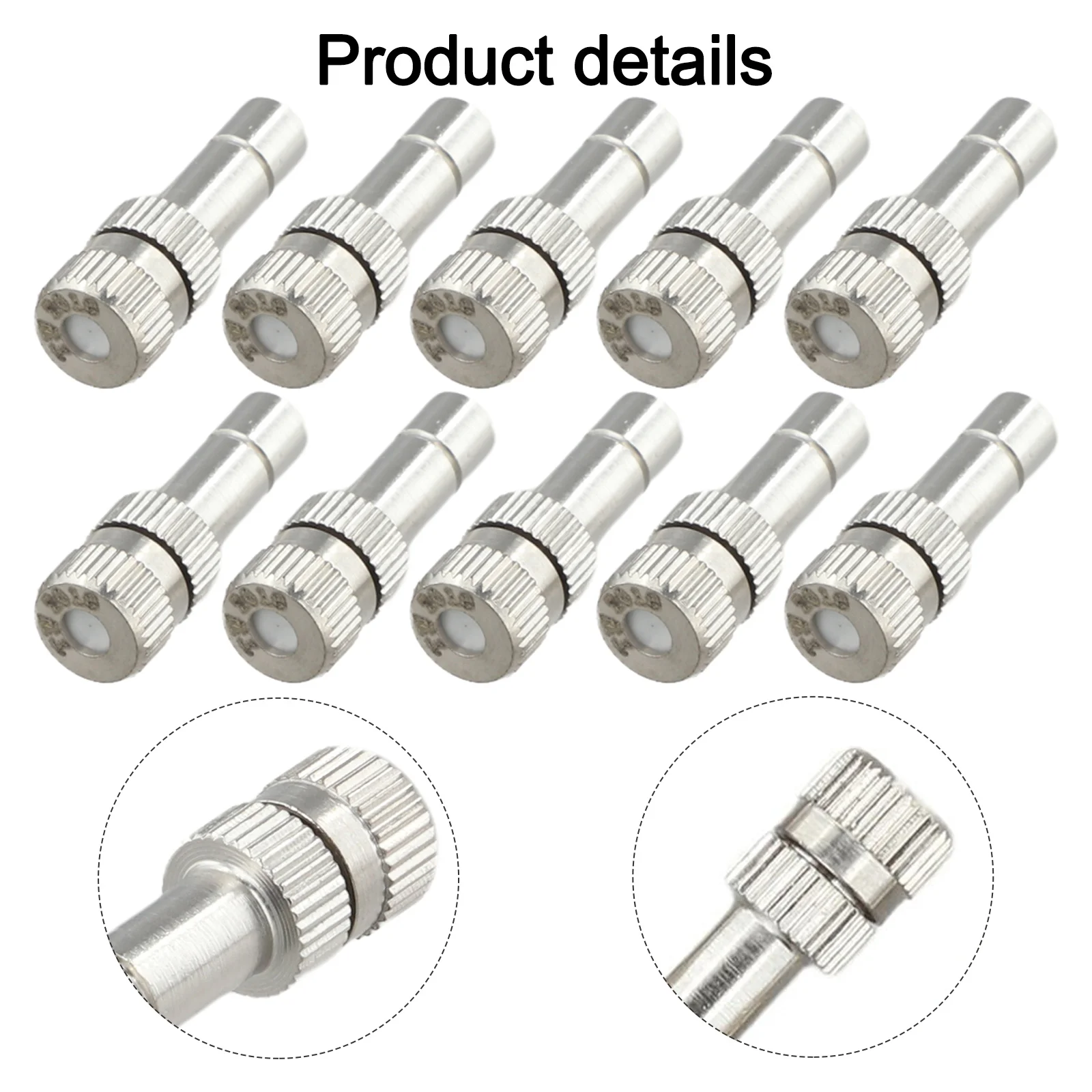 10 Pack 6mm Misting Nozzles with Fast Connect for Garden Fog Sprayers Watering and Cooling System Replacement for Lawns