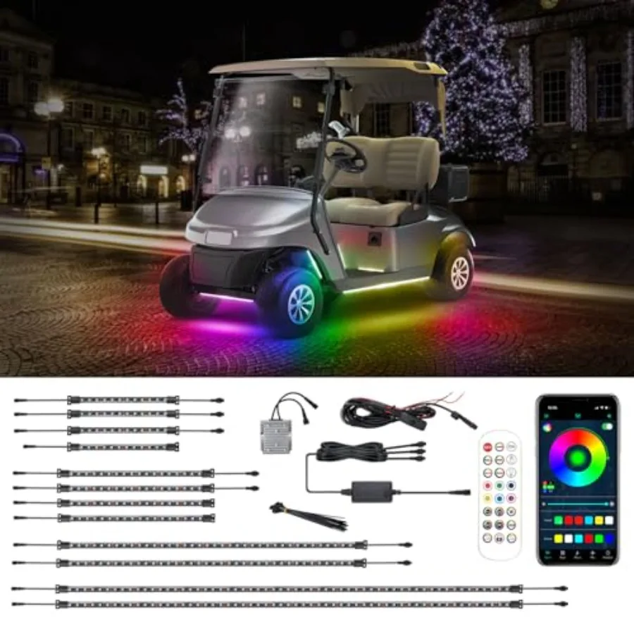 

【Spot goods】Golf Cart LED Strip Lights Underglow Neon Light Kit Compatible with EZGO/Club Car/Yamaha and Most Brands Golf Carts