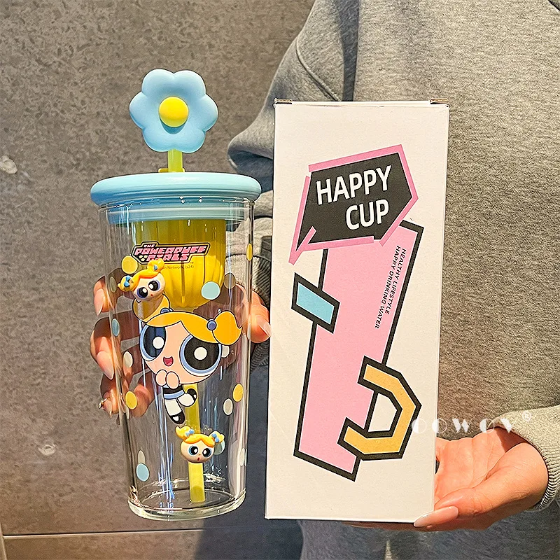 760 мл новый мультфильм Powerpuff Girls сезон большая вместительная стеклянная чашка летняя чашка для сока и напитков праздничный подарок игрушки