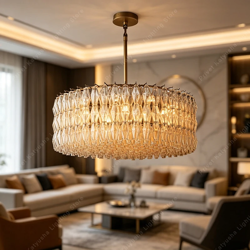 

Get This Wow Amber Glass Chandelier for Your Beautiful House Decoration Indoor Luxury Large American Ceiling Chandeliers Bronze