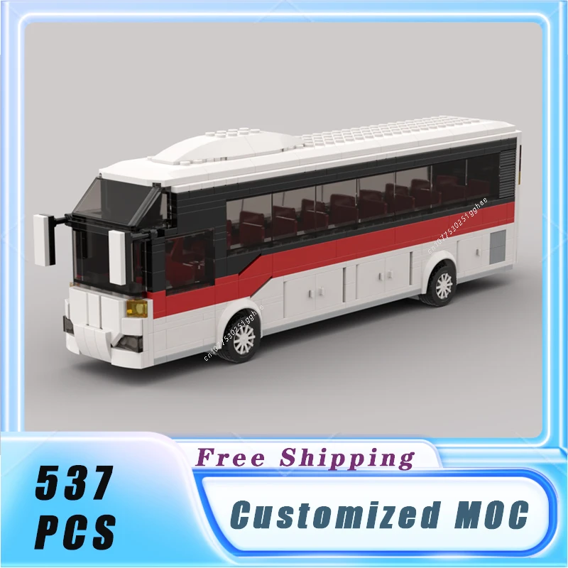 

Classical City 7 Width Vehicle MOC Long Distance Bus 01 Building Blocks Model Bricks Sets Assemble Display Children's Toys Gifts