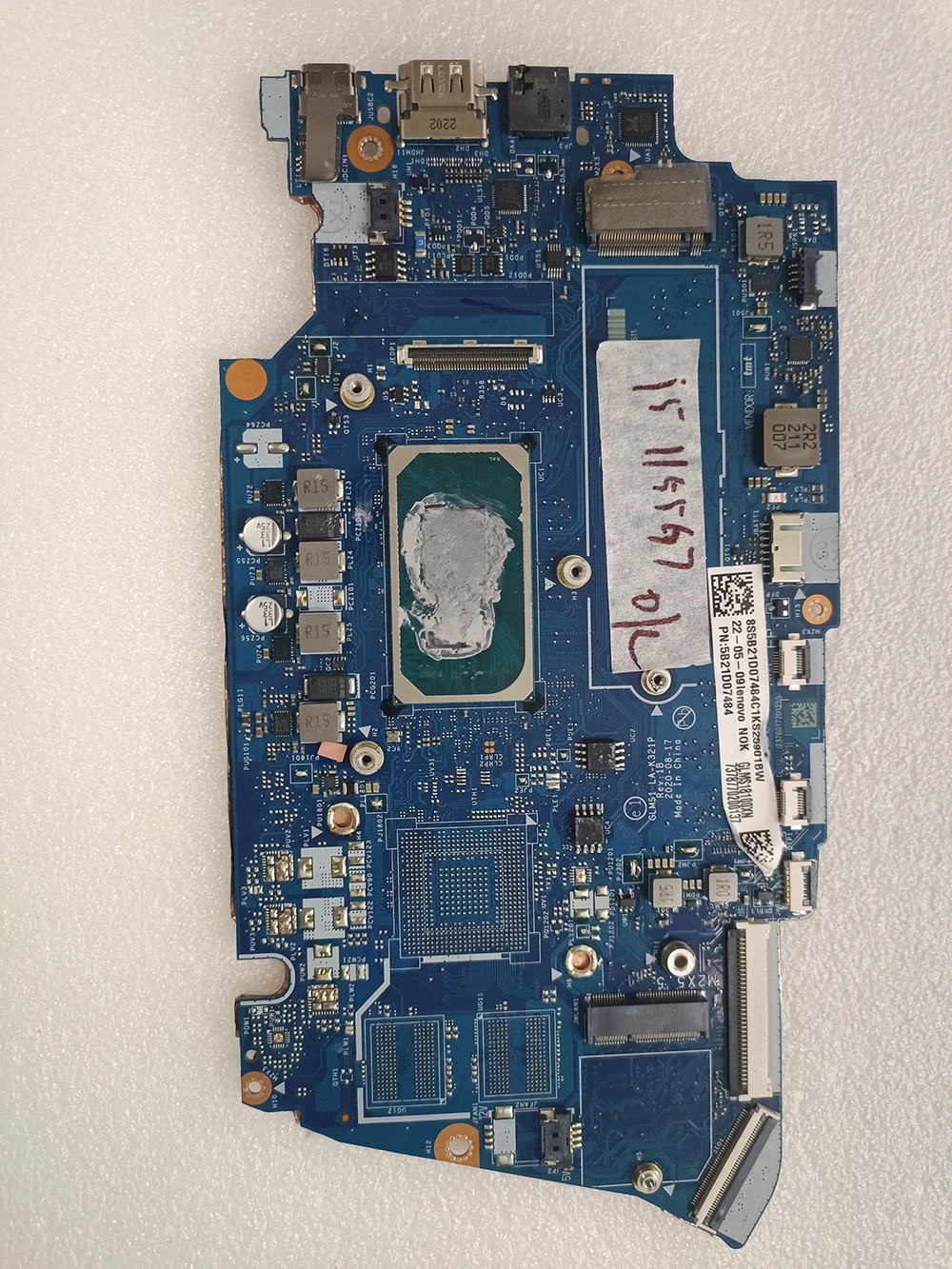 Laptop Motherboard for Lenovo Ideapad 5-14ITL05 LA-K321P CPU:i5-1155G7 RAM:8G FRU:5B21D07484