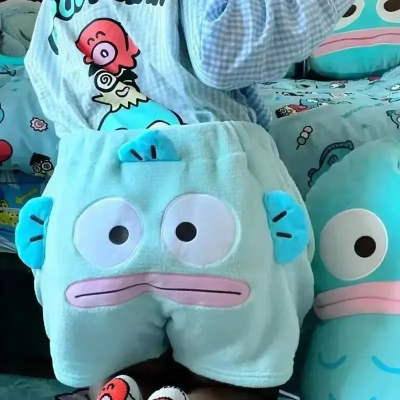 جديد Kawaii مضحك Hangyodon منامة الكرتون أنيمي التطريز اكسسوارات الطالبات الإبداعية فضفاض السراويل الملابس #1