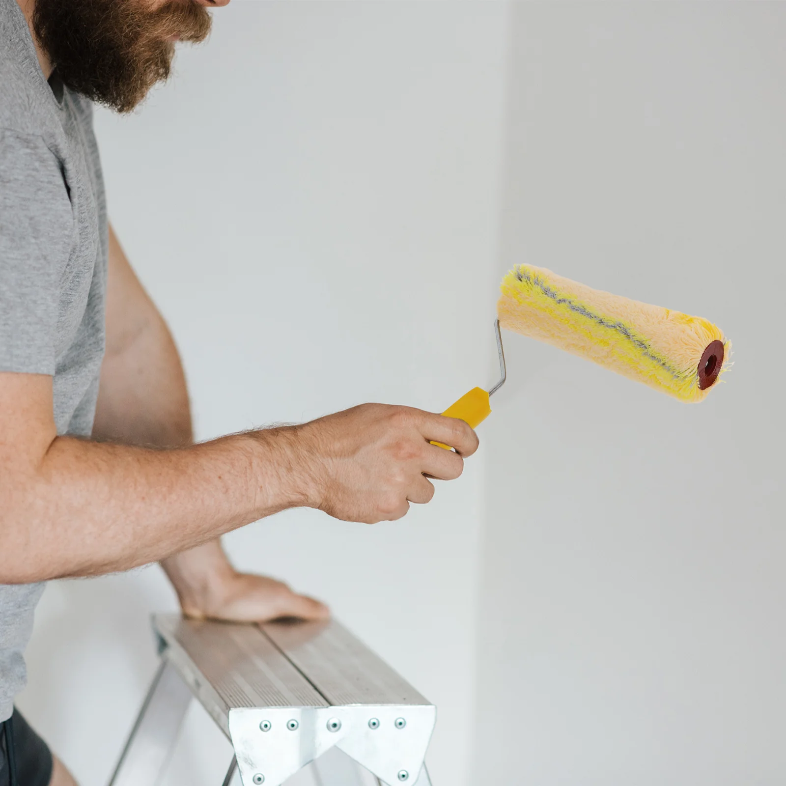 أسطوانة طلاء طويلة ذات كومة عالية، أداة توزيع سقف الجدار للأسطح الخشنة، أدوات طلاء الأرضيات الممتدة #3