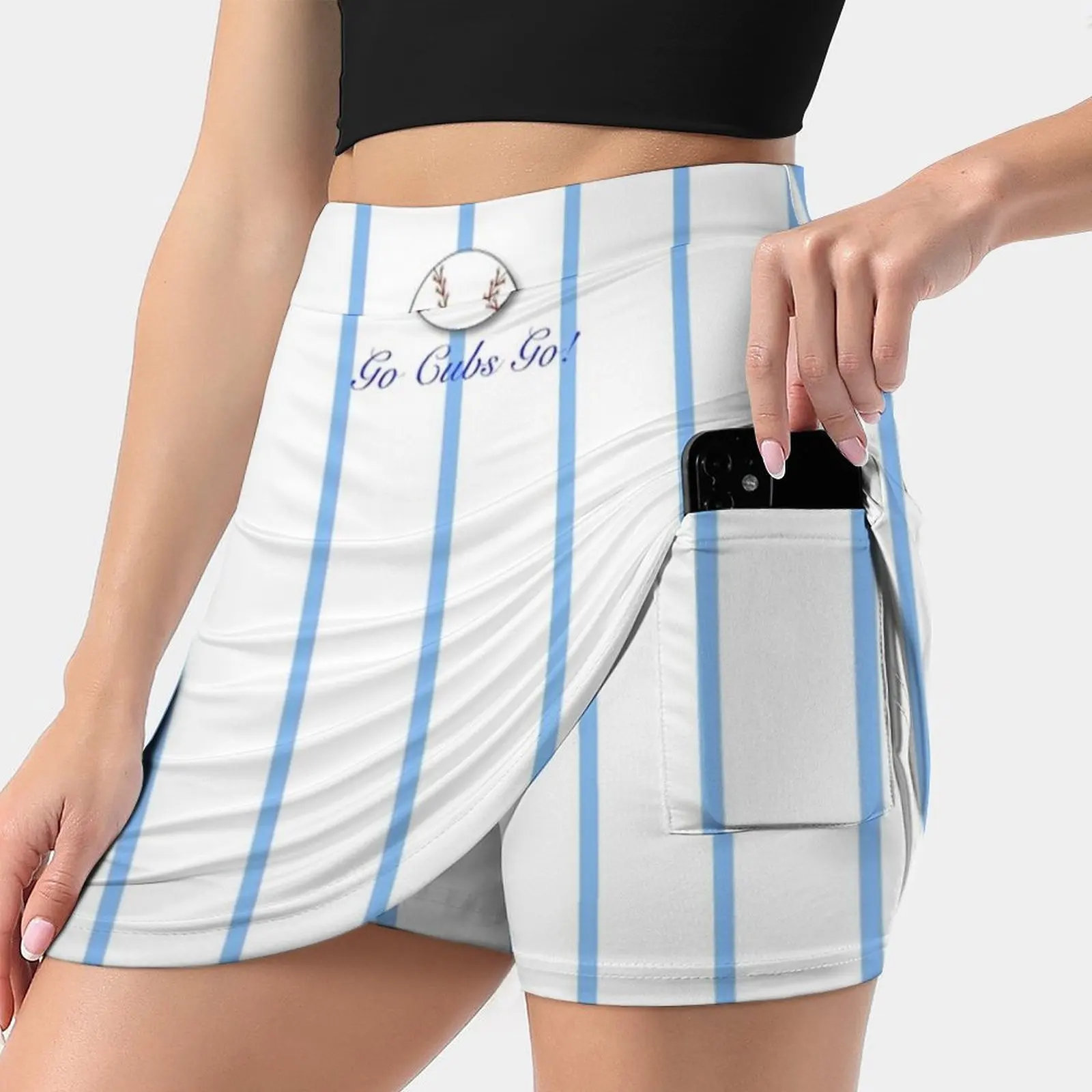 Go Cubs Go Pinstripes Women's skirt Aesthetic skirts New Fashion Short Skirts Cubs Baseball Stripes