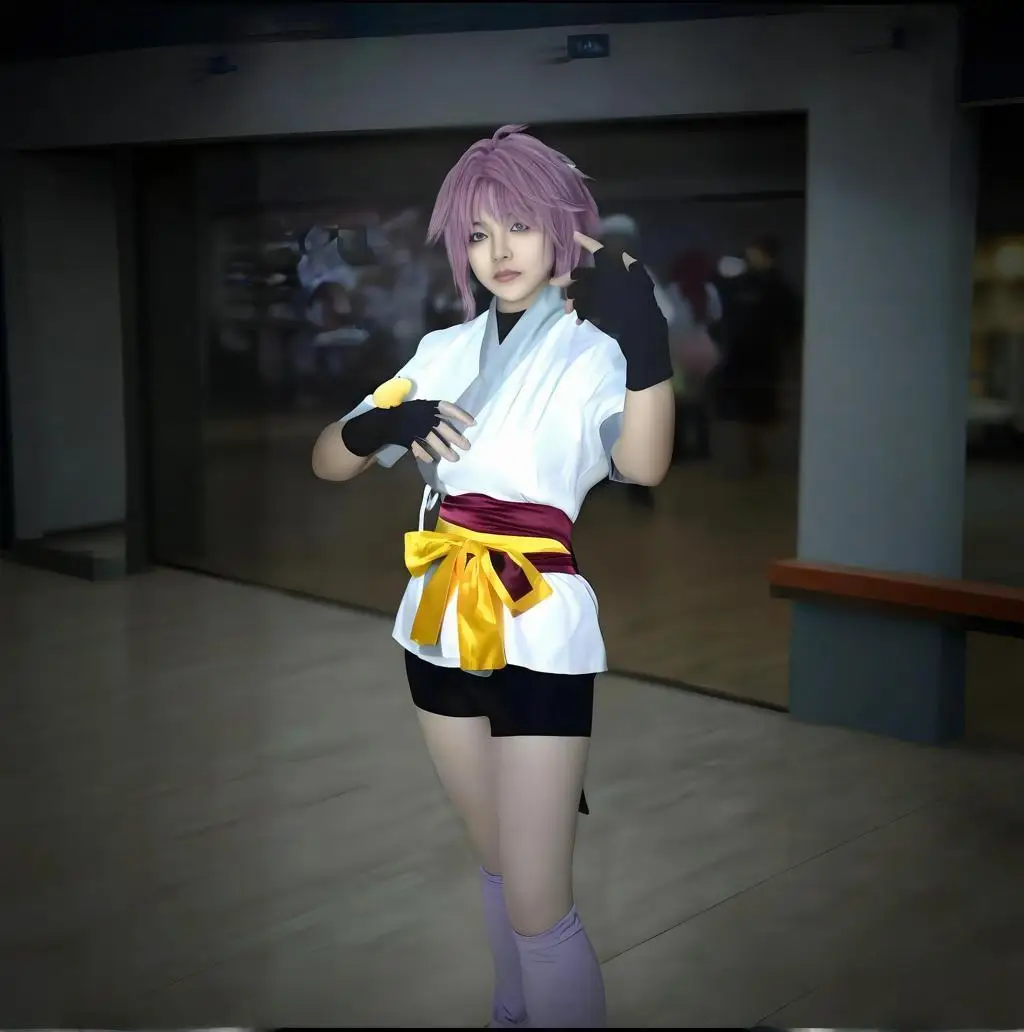 Machi Komacine تأثيري حلي الوردي شعر مستعار هالوين أزياء تنكرية للنساء أنيمي تأثيري وتتسابق فستان 2025 رائجة البيع