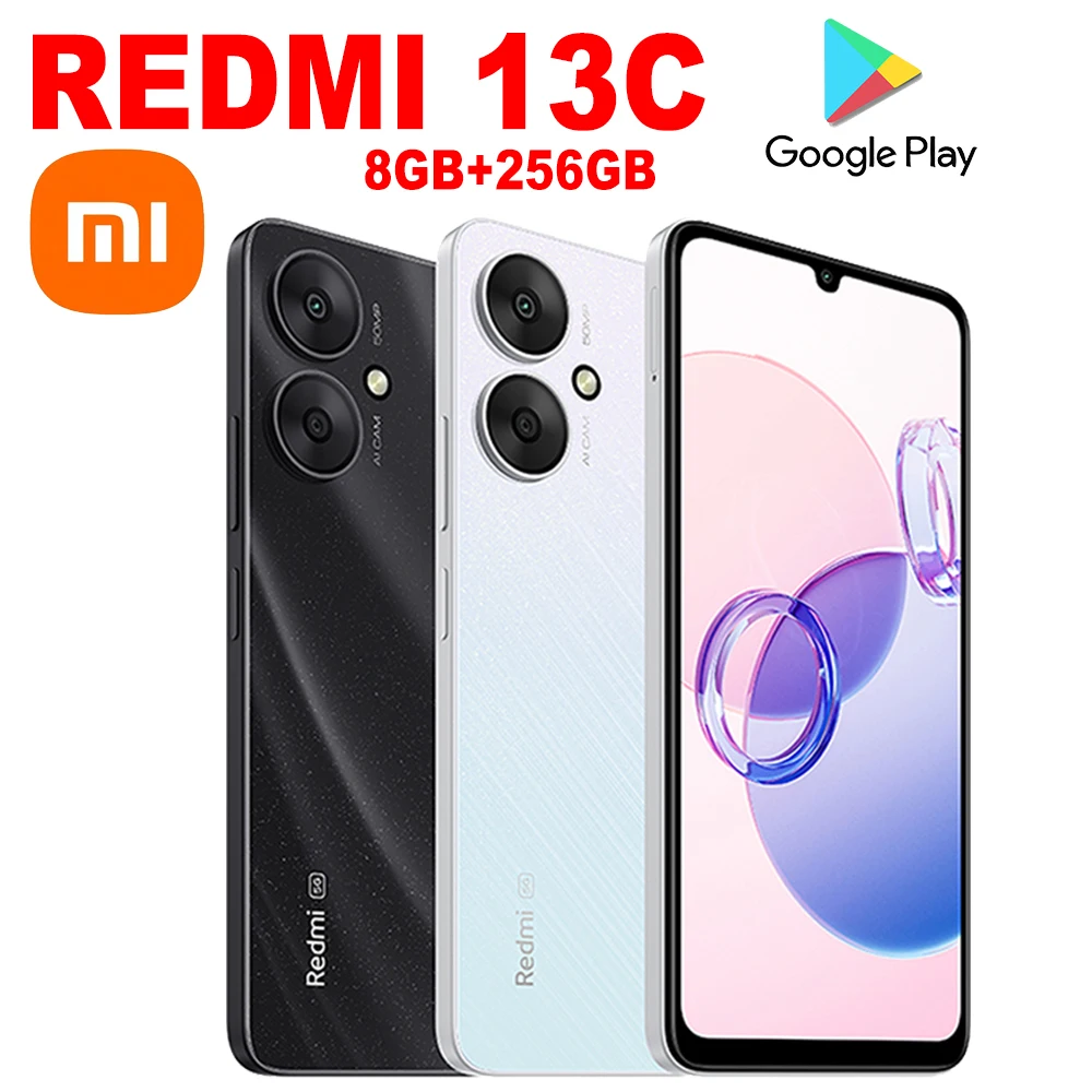 

XIAOMI REDMI 13C fashion smartphone 8GB+256GB/5000mah battery capacity/side fingerprint/facial recognition/GPS/NFC