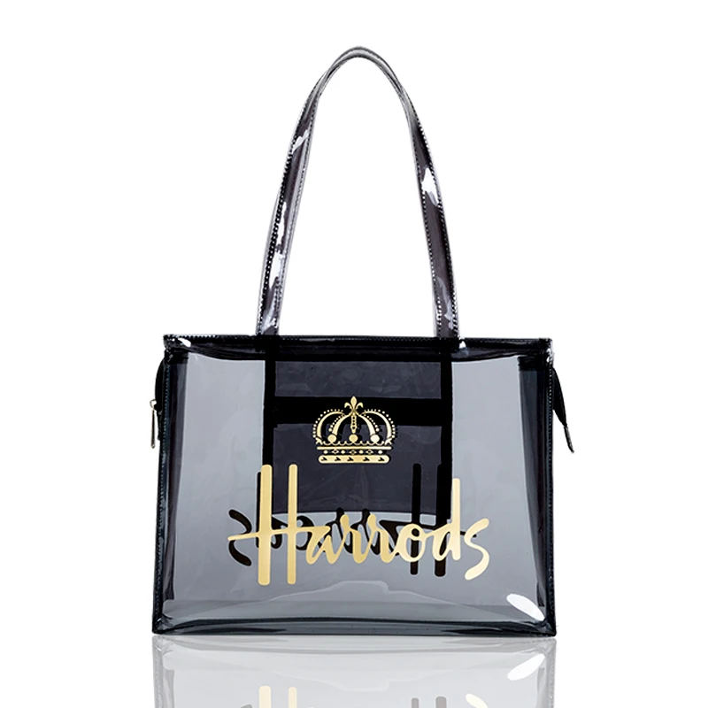 New Large-capacity Tote Bag London Shopper Ladies Shoulder Shopping Handbags Waterproof PVC Transparent Jelly Bag Women