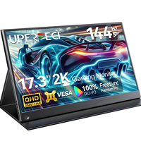 UPERFECT 17.3''Portable Monitor 144hz 2560 x 1440p UHD HDR Computer Screen 300cd/m² HDMI USB-C IPS Display For Laptop PC Mac