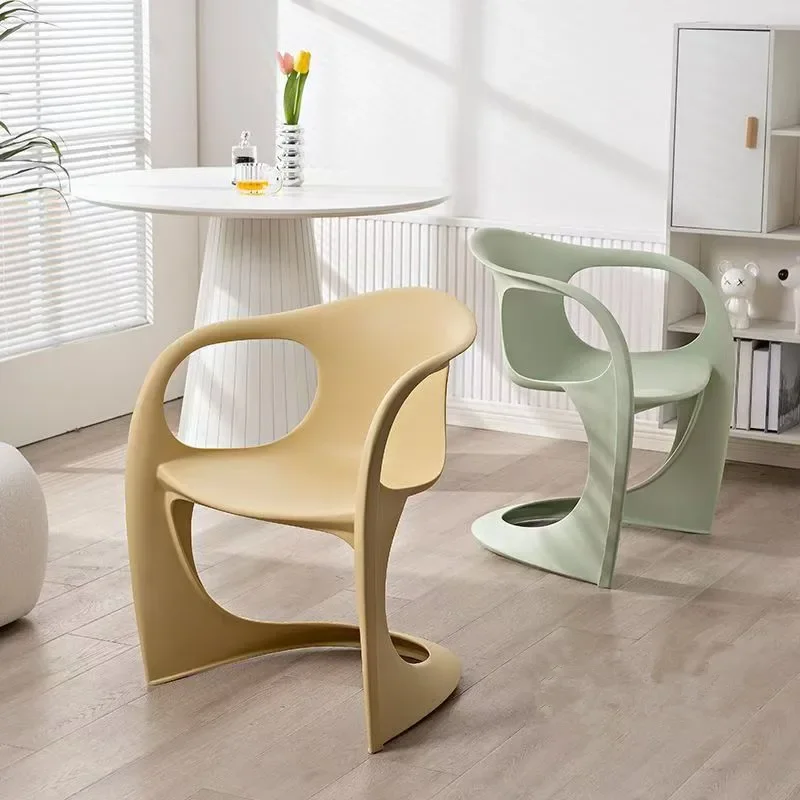 Nordic Cream Style Ribbon Chair Design Hollow out For Living Room Leisure Chair Cafe Dining Chair Balcony Backrest Lazy Chair