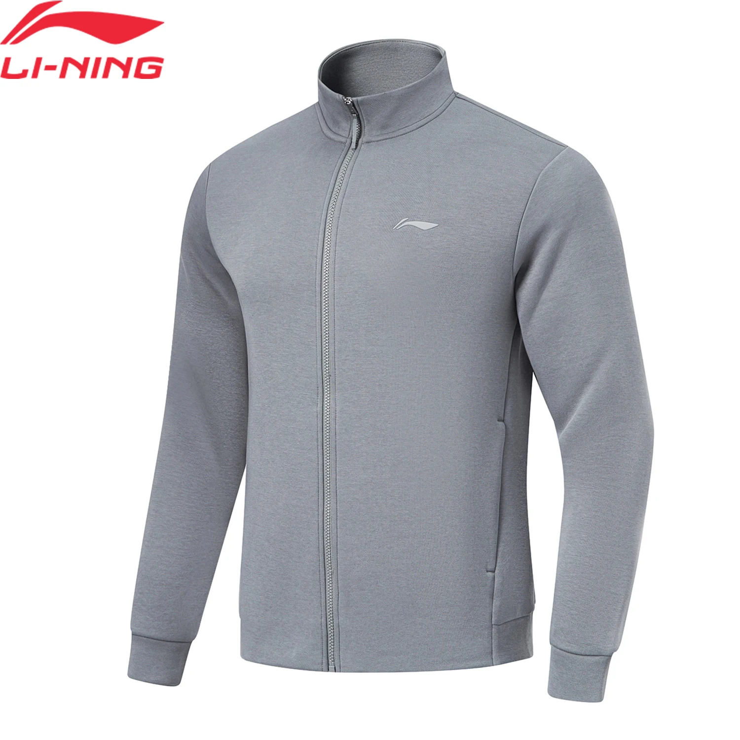 Li-Ning Men Fitness Sports Style Sweatshirt 62%Cotton 38%Polyester Leisure Comfortable LiNing Tops Zipper Cardigan AWDU125