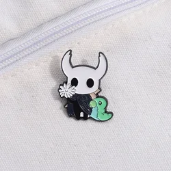 Anime Game Figure Brooch Hollow Knight Brooch Enamel Pins Cartoon Metal Badge Backpack Lapel Pin Jewelry Accessories Kids Gifts