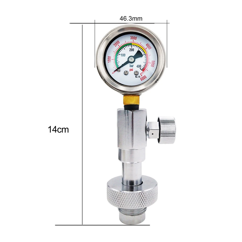 High Pressure Scuba Diving Air Tank Pressure Checker with 400Bar Gauge Scba Tank Pressure Testing For Din Valve Bottles