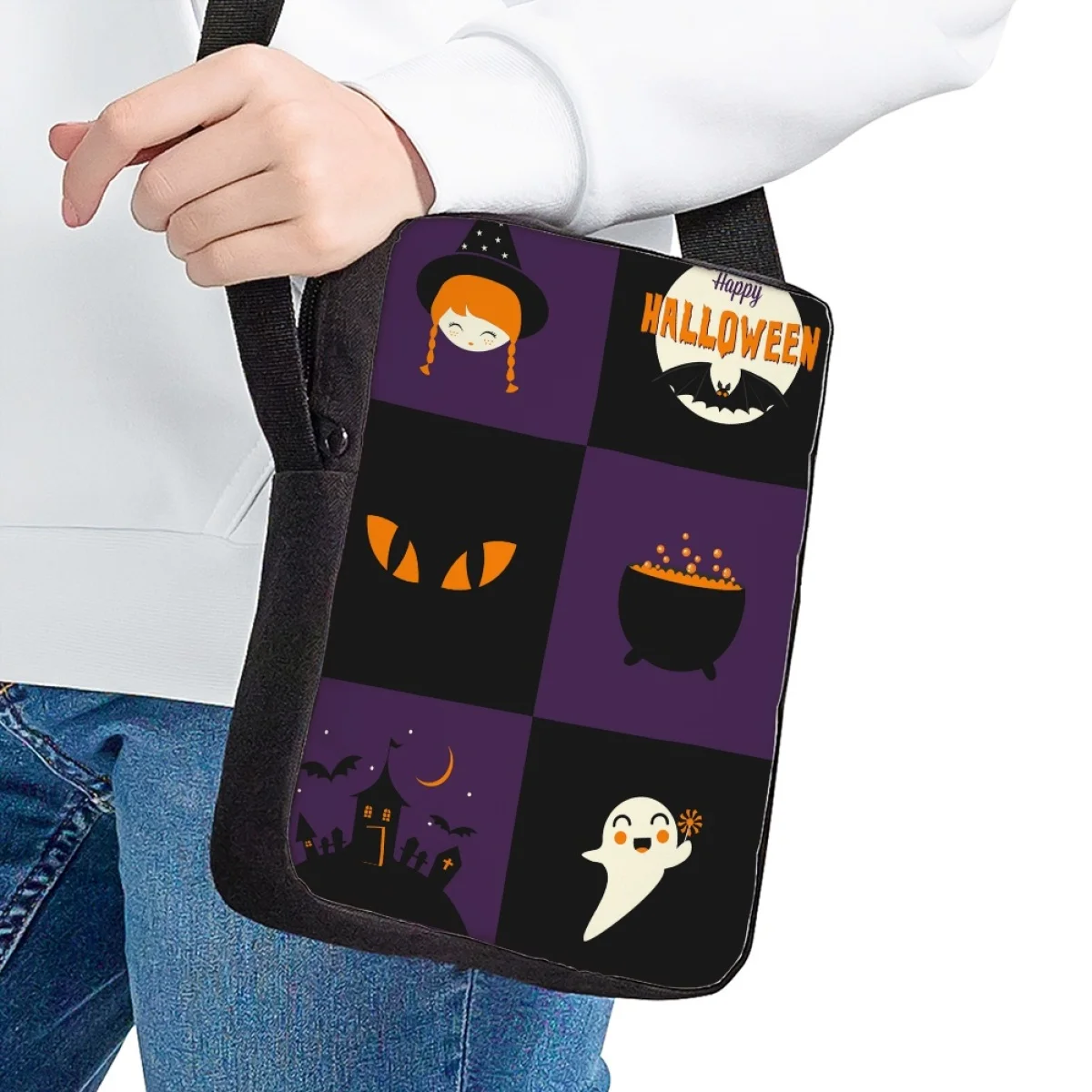 Criativo impressão dos desenhos animados saco de ombro único crianças criança saco do mensageiro escola em primária crossbody saco para meninas meninos almoço