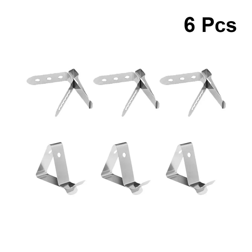 

6 Pcs Thermometer Fixing Clips Stainless Steel Food Grade Probe Holders for Meat Grill Cooking Devices Accurate Reading Portable
