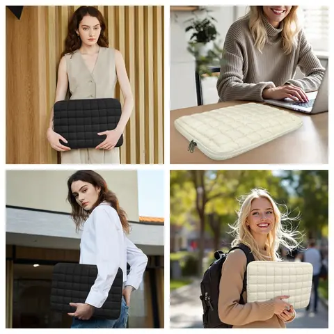 Puffy Laptopväska Sleeve 11/13/14/15/15,6 tums vadderat fodral Laptopfodral för MacBook Air Pro/iPad/Lenovo/Hp Puffer Notebook-fodral 8 best sales puffigt laptopfodral - №7