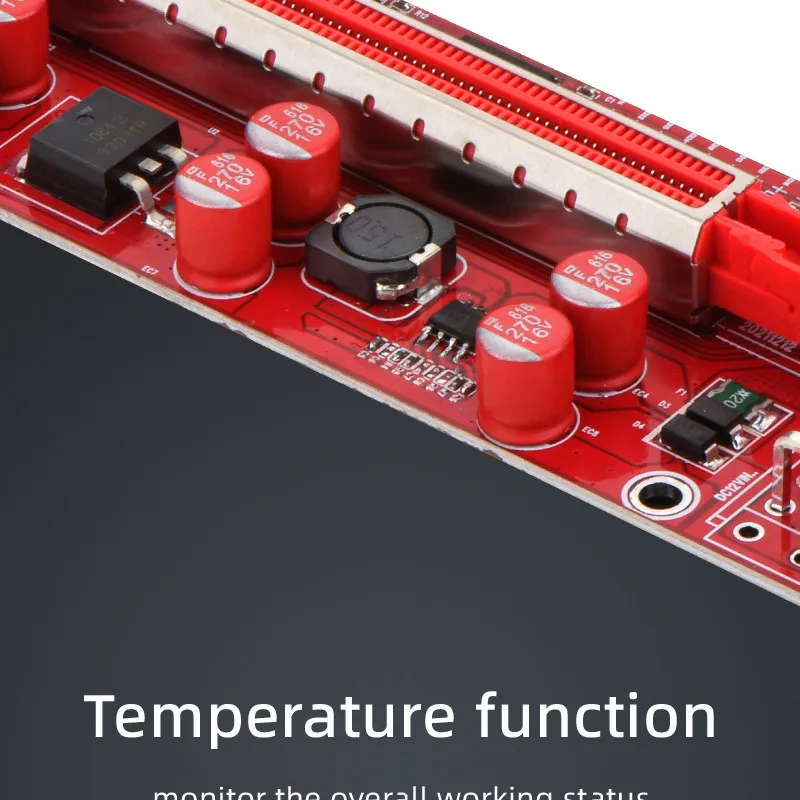 PCIE Riser 013 Pro PCI Express X16 6Pin USB 3,0 LED temperatura para Bitcoin Miner Mining V013 Pro GPU Riser para tarjeta de vídeo Riser