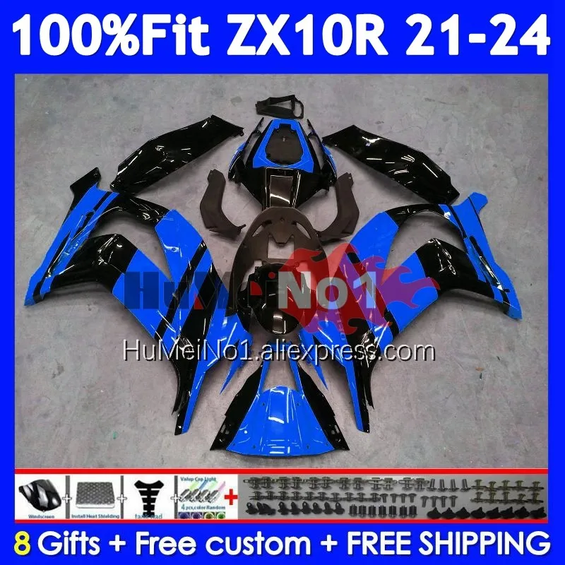 Injection For KAWASAKI NINJA ZX 1000 10R 10 R 221No.155 ZX10R 21 22 23 24 ZX-10R Blue Black ZX1000 2021 2022 2023 2024 Fairing