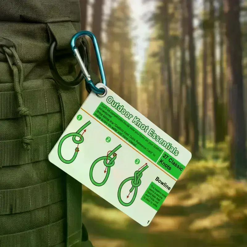 7PCS/1set Fishing Knot Guide Card, Containing 12 Of The Most Practical Fishing Knots, With Storage Buckle, Durable PVC Card