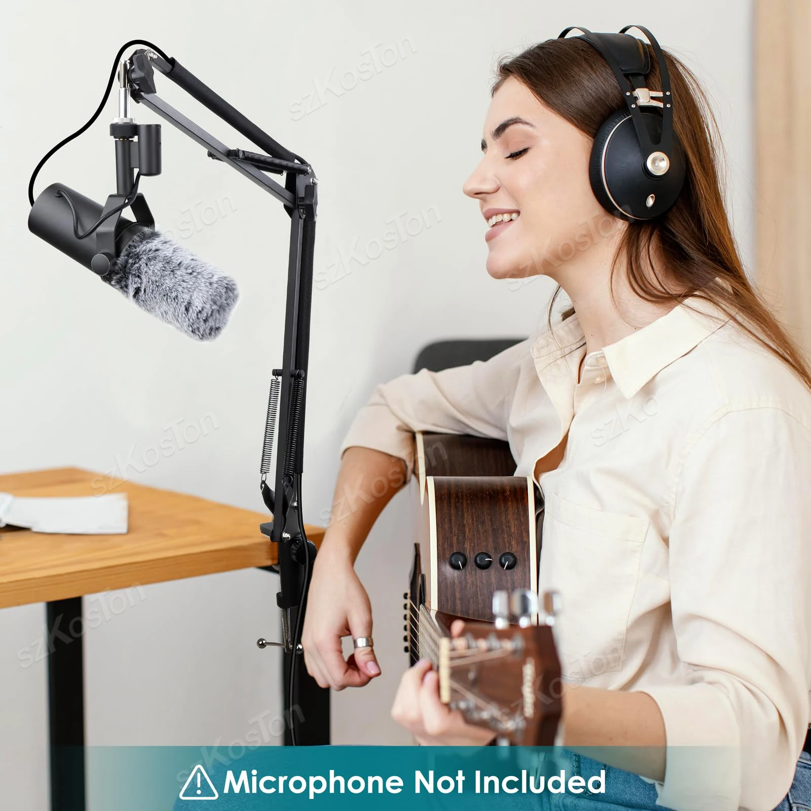 Filtro pop de redução de ruído para microfone shure sm7b capa de espuma peludo pára-brisas microfone muff capa de vento para microfone sm7db