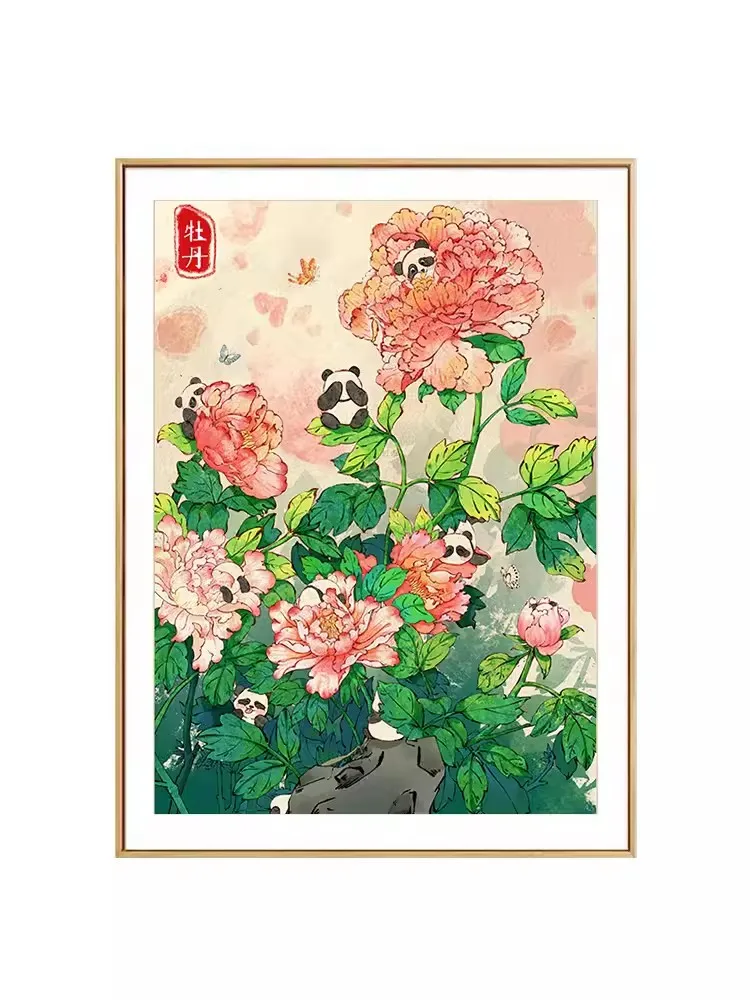 

Набор для вышивки «Цветы панды», Набор для вышивки крестиком 11CT, полный набор для вышивки, вышивка крестиком с принтом, Декор, Новинка