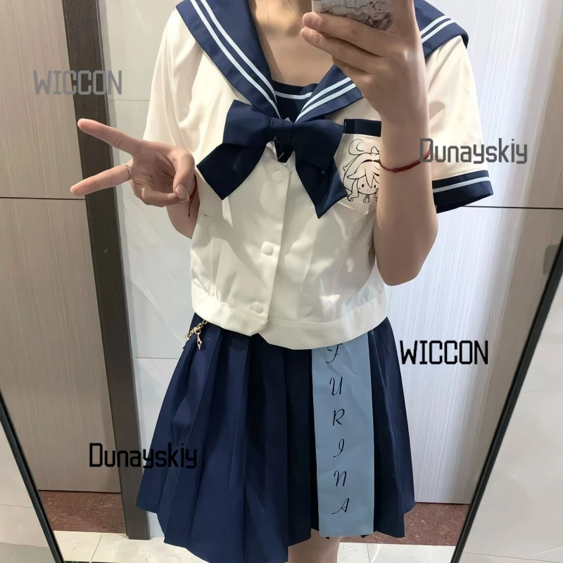 Furina cos Genshin Impact game anime cos JK school uniform Fan impression kawaii summer cool graduation daily Halloween cosplay