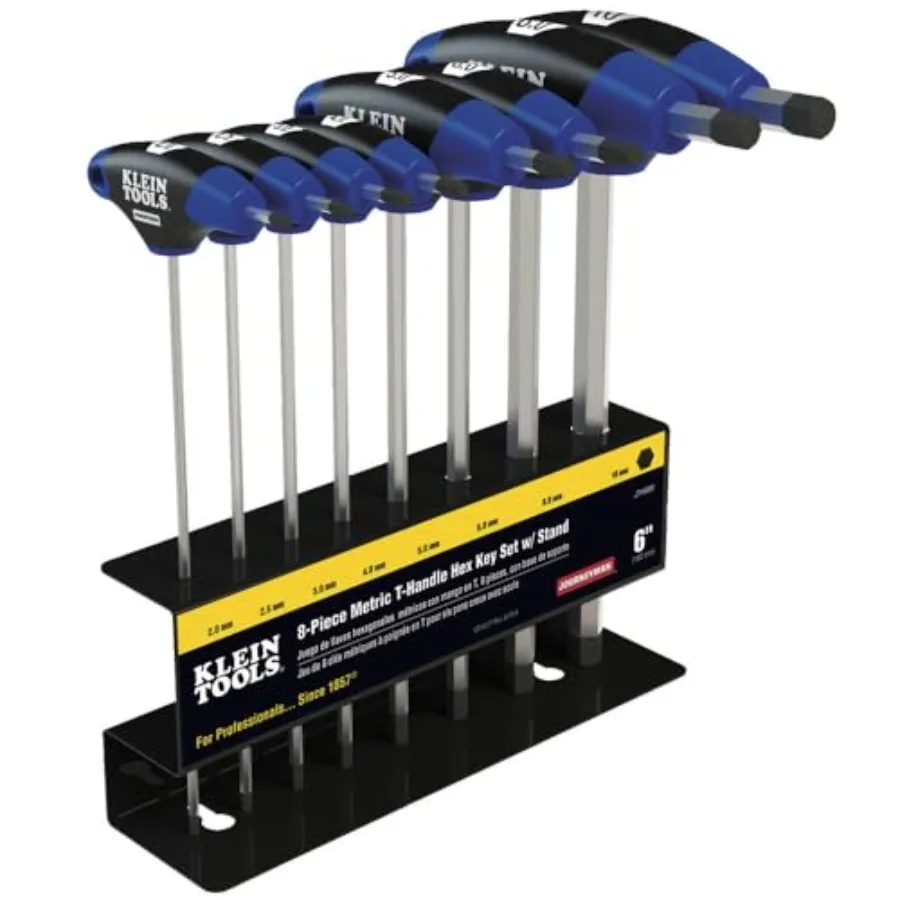 

JTH98M T-Handle Hex Key Set Metric Sizes Allen Wrench Set with 9-Inch Blades Stand Included 8-Piece