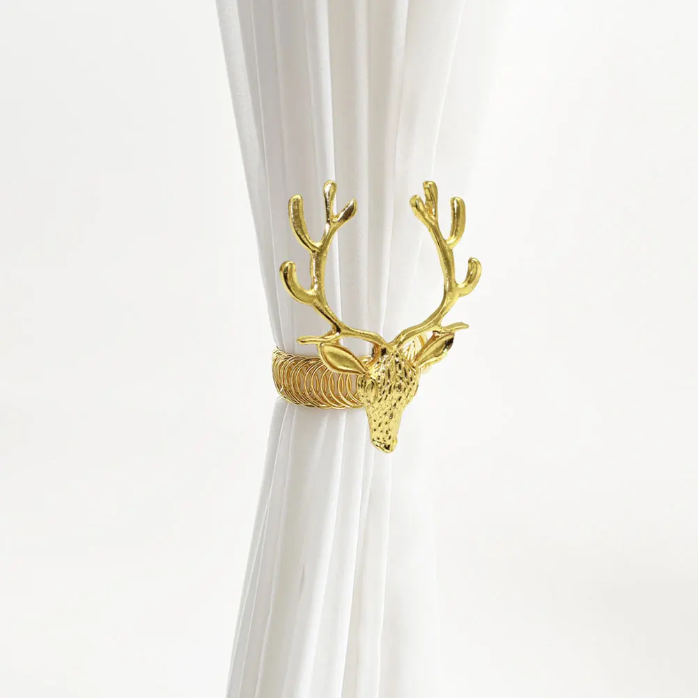 

2pcs Christmas Theme Curtain Buckle Metal Holdback For Home Decorative Drapery Fastener Fixing Tieback Window Curtain Accessory