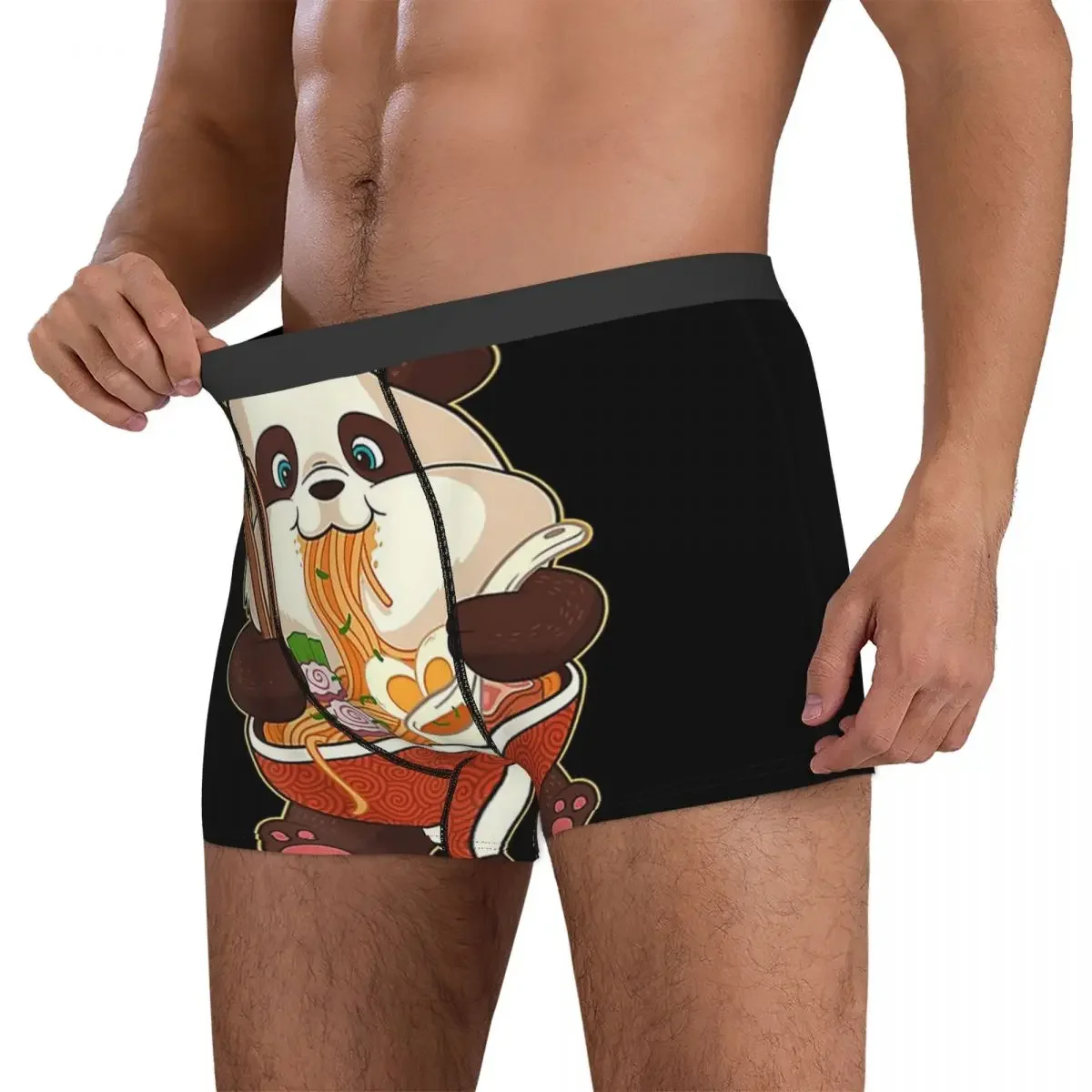 Boxer Onderbroek Short Kawaii Schattige Anime Panda Otaku Japanse Ramen Noedels Cadeau Slipje Mannelijk Ventileren Ondergoed Voor Homme Man