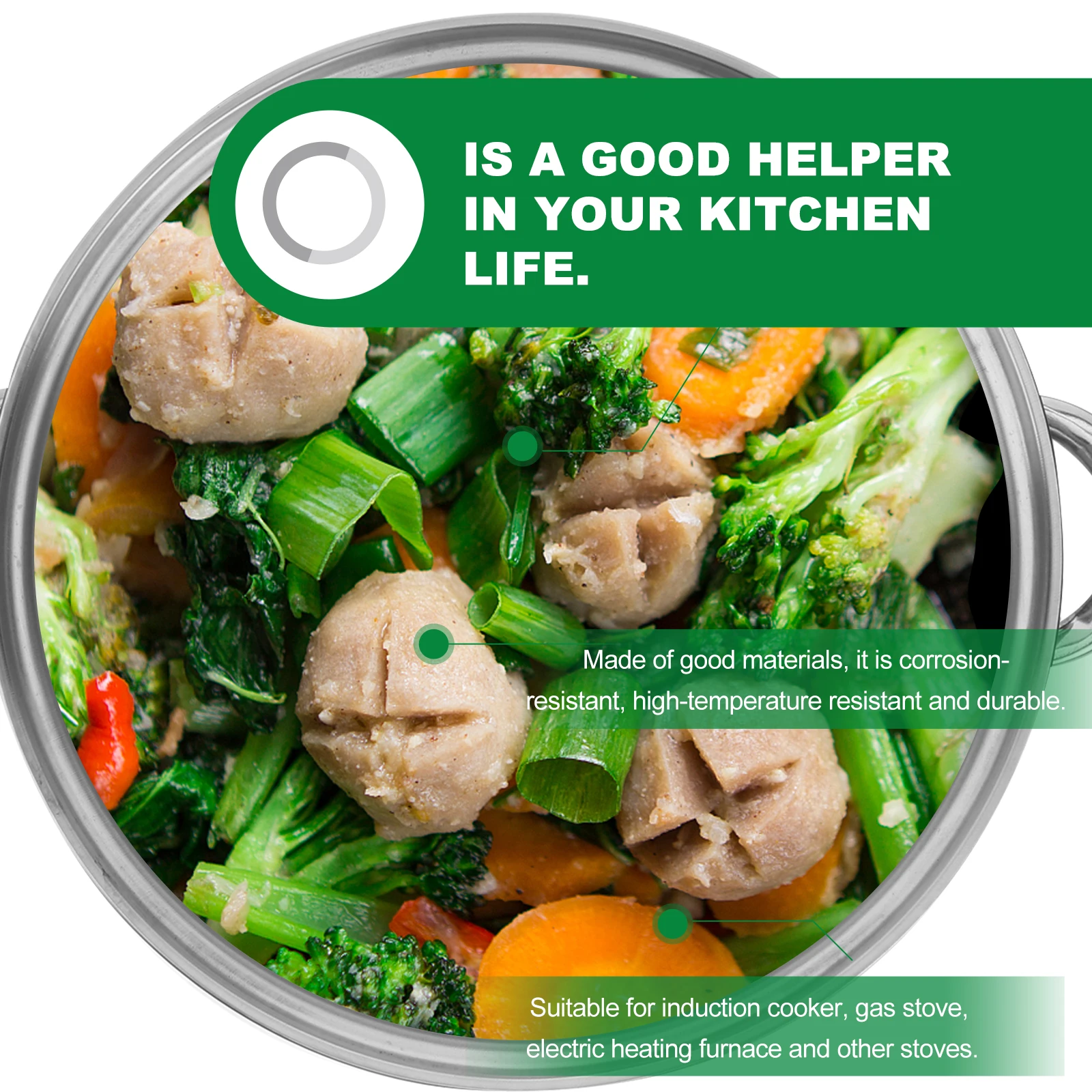 

Stainless Steel Three-Layer Soup Steamed Pot Dual-Purpose Multi-Function Cookware Steamer For Saving Healthy