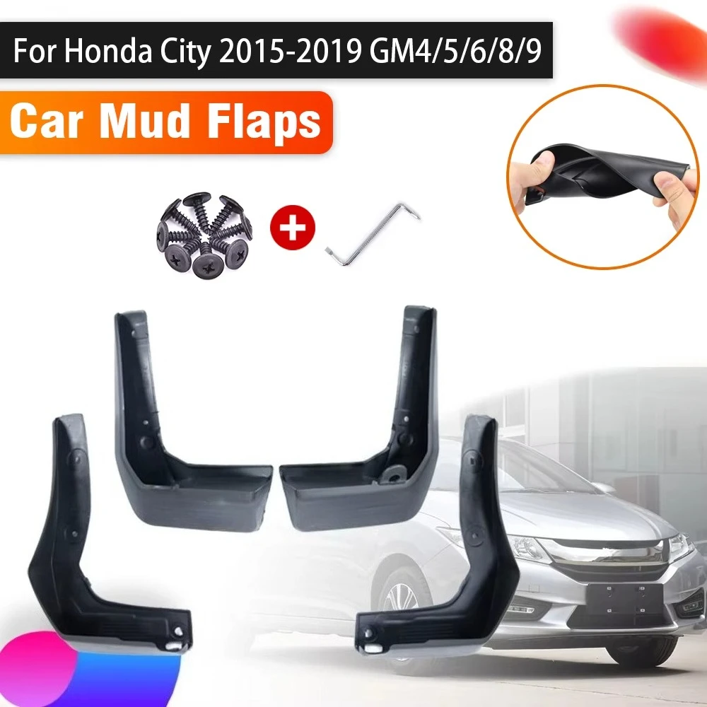 For Honda City Accessories Grace Ballade Gienia GM4 5 6 7 8 9 2015~2019 Auto 4X Splash Guard Front Rear Fender Car Accessories