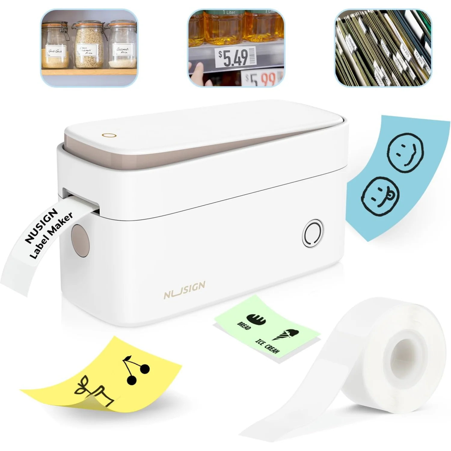 

Label Maker Machine with Tape, Bluetooth Label Maker, Portable & Rechargeable Sticker Maker Label Printer with -in , Compatible