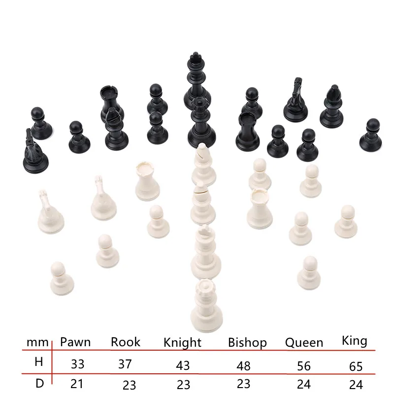 1 Set Medieval Chess Pieces Wooden/Plastic Complete Portable Chessmen International Word Chess Game Entertainment Accessories