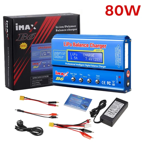 Imagen 1 del producto Cargador de batería iMAX B6 de 80W para Lipo NiMh Li-ion ni-cd Digital Lipro Balance cargador descargador AC Power 15V 6A adaptador Rc Car