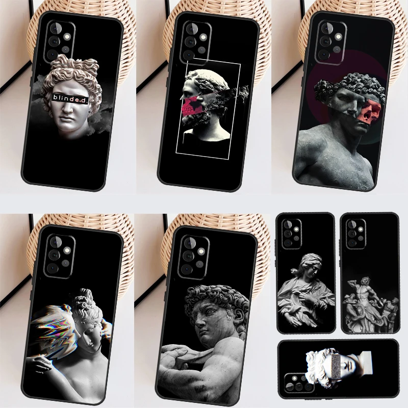 Greek Aesthetics Plaster statue Case For Samsung Galaxy A14 A24 A34 A54 A51 A71 A13 A23 A33 A53 A73 A12 A22 A32 A52 Coque