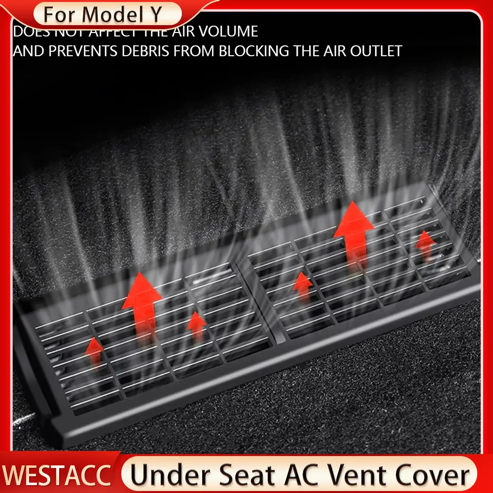 Car Rear Under Seat AC Vent Cover per Tesla Model Y Modely 2020-2023 2Pcs Anti Dust Air Conditioner Outlet Pad Case accessori