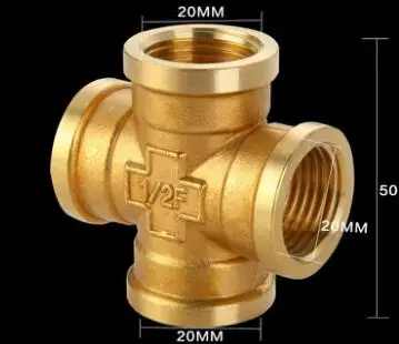 Brass internal teeth four-way  1/2