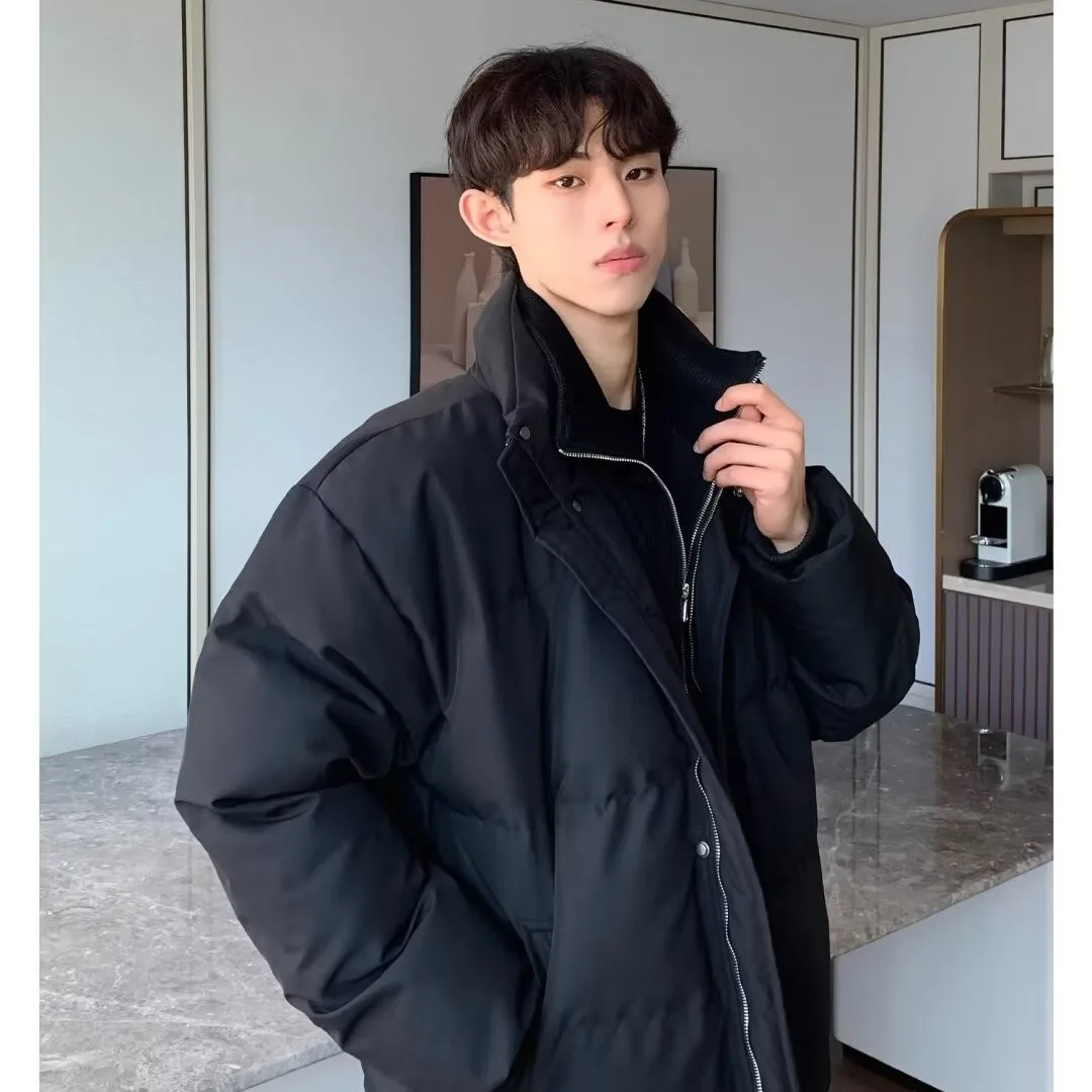 الرجال عادية فضفاض القطن Jaet الدافئة الوقوف طوق القطن معطف مبطّن العصرية الخريف الشتاء حجم كبير 250 Pou وهمية قطعتين