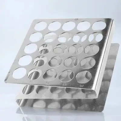 金属試験管ホルダー-ステンレス鋼-25穴-z型試験管ラック-実験室保管スタンド-錆びにくい