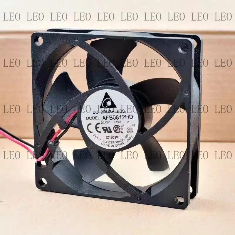 MY For Delta AFB0812HD 8020 DC12V 0.27A 2-Wire Dual Ball Cooling Fan