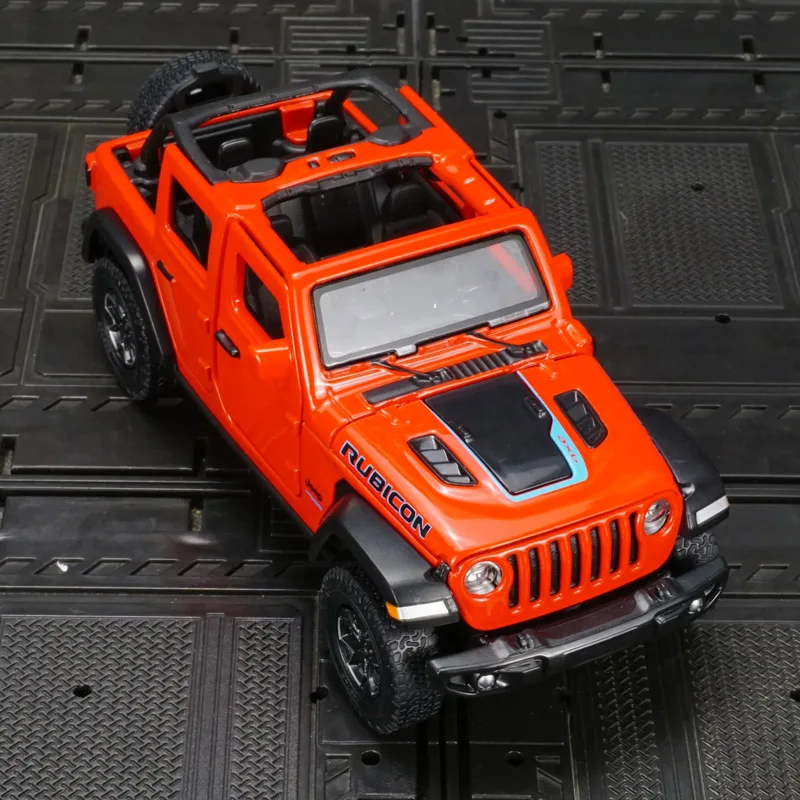 Modelo de coche de aleación Rastar 1:32, simulación de Jeep Wrangler Rubicon 4xe, puertas y capó se pueden abrir, adecuado para coleccionismo.